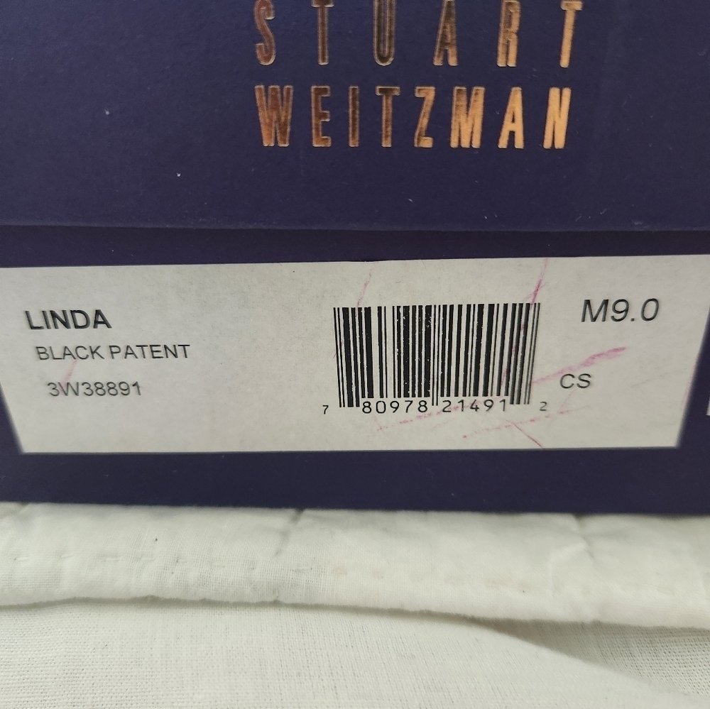 Stuart Weitzman Womens Patent Leather Peep Toe Pumps Black Size 9 Me… - Picture 3 of 7